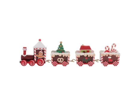 Tren de Navidad, decoración navideña de madera pintada, juguetes para niños, adorno de mesa de Navidad, estilo 1