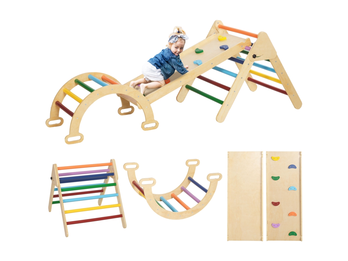 Estructura Escalada Infantil 5 En 1 Rampa Puente Escalera 18-48 Meses