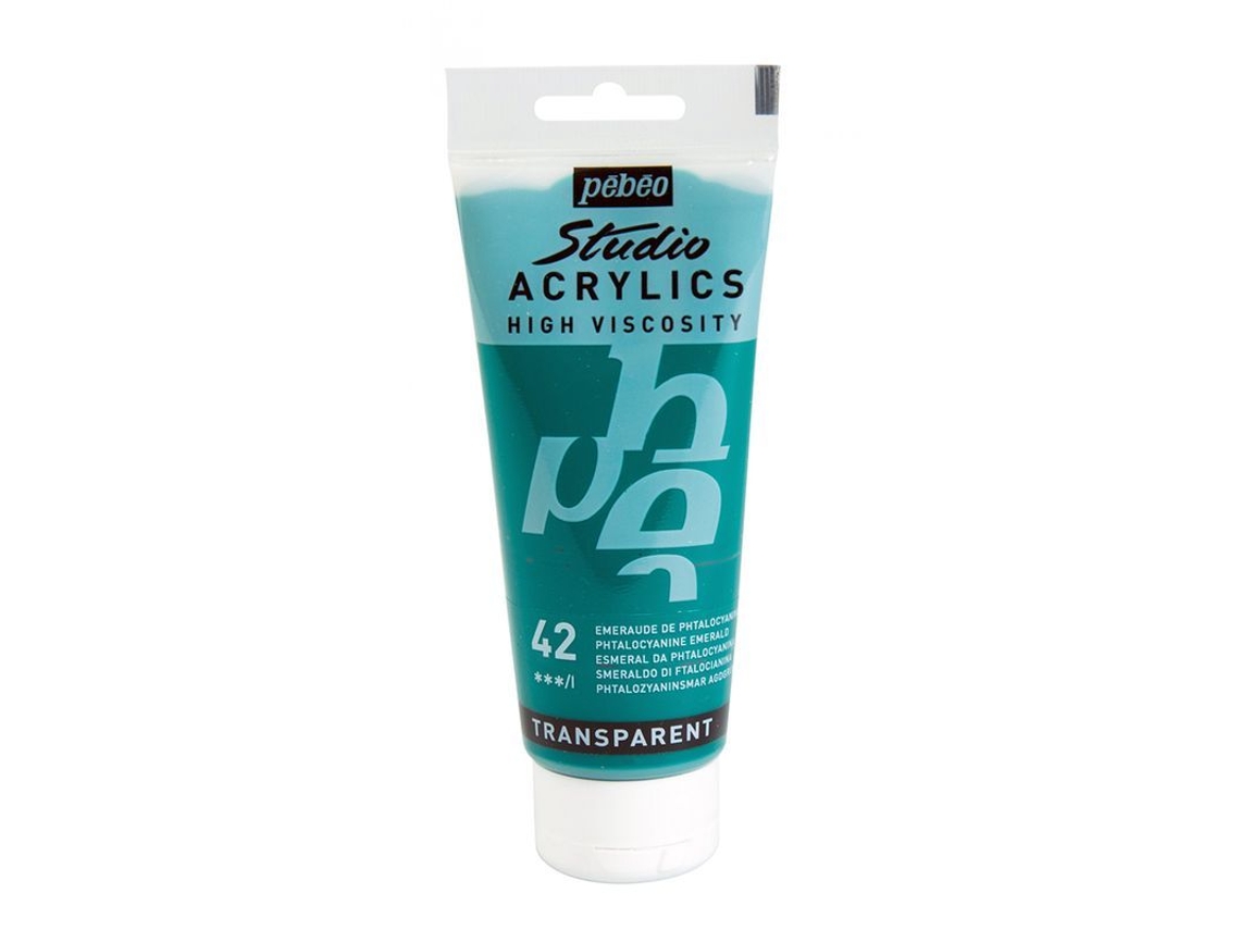 Tinta Acrílica PÉBÉO (Transparente - Verde Esmeralda - 100ml)