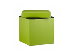 Relaxdays Banco Dobrável, Cubo De Assento Com Arrumação E Tampa, Apoio Para Os Pés, 38x38x38 Cm, Verde