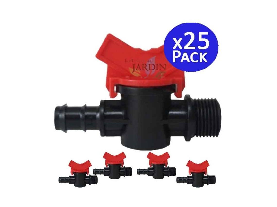 Llave de Paso Riego Goteo 16Mm X 1/2'' Pack 25 SUINGA