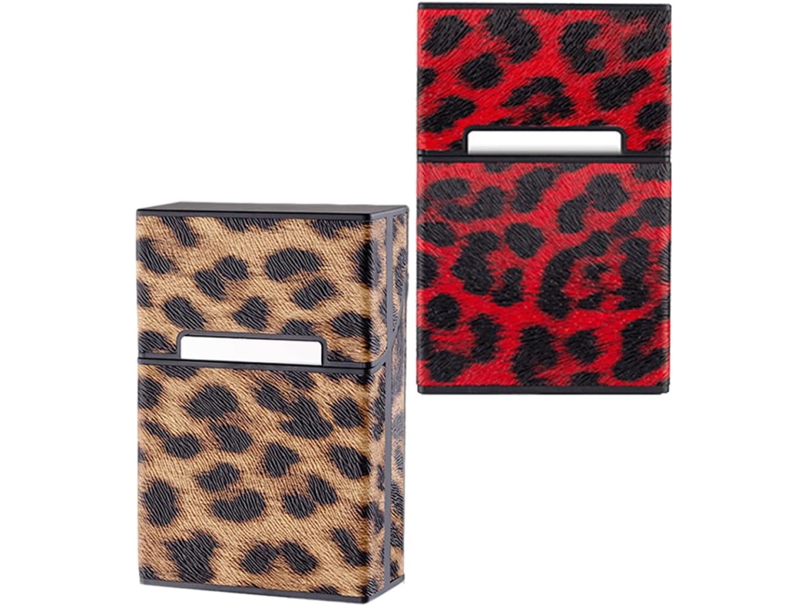 Estuche Portátil Para Cigarrillos Ciieeo, 2 Piezas, Diseño Ergonómico Y Hebilla, Ligero, De Abs Y Pu, Para