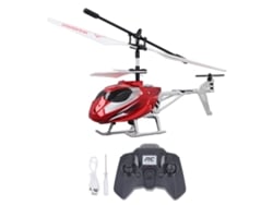 Ats-helicóptero De Control Remoto 3.5 Canales 2.4ghz Usb Recargable Con Luces Realistas Hovering Rojo