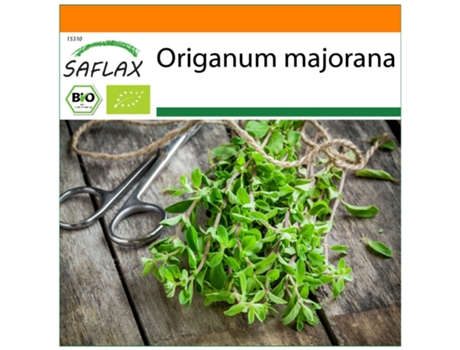 SAFLAX Garden in the bag Ecológico Mejorana 700 semillas Con sustrato de cultivo en una práctica bolsa automontable Origanum majorana
