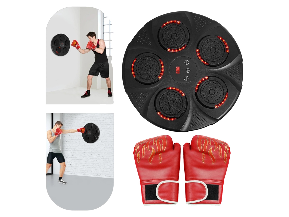 Máquina de boxeo musical, 43 cm de diámetro, 9 velocidades, carga tipo C, batería de 2000 mAh, peso de 2,85 kg