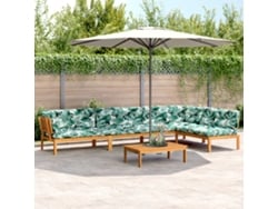 5 muebles de jardín de palets con cojines de acacia maciza, DKD Home Decor