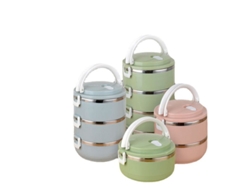 2026da-caja De Almuerzo Térmica De Acero Inoxidable 1400ml Portátil Apilable Hermética 2 Capas Verde Para Escuela Y Trabajo