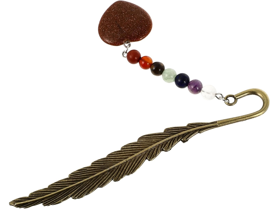 2 marcapáginas metálicos con borlas, accesorios de lectura.