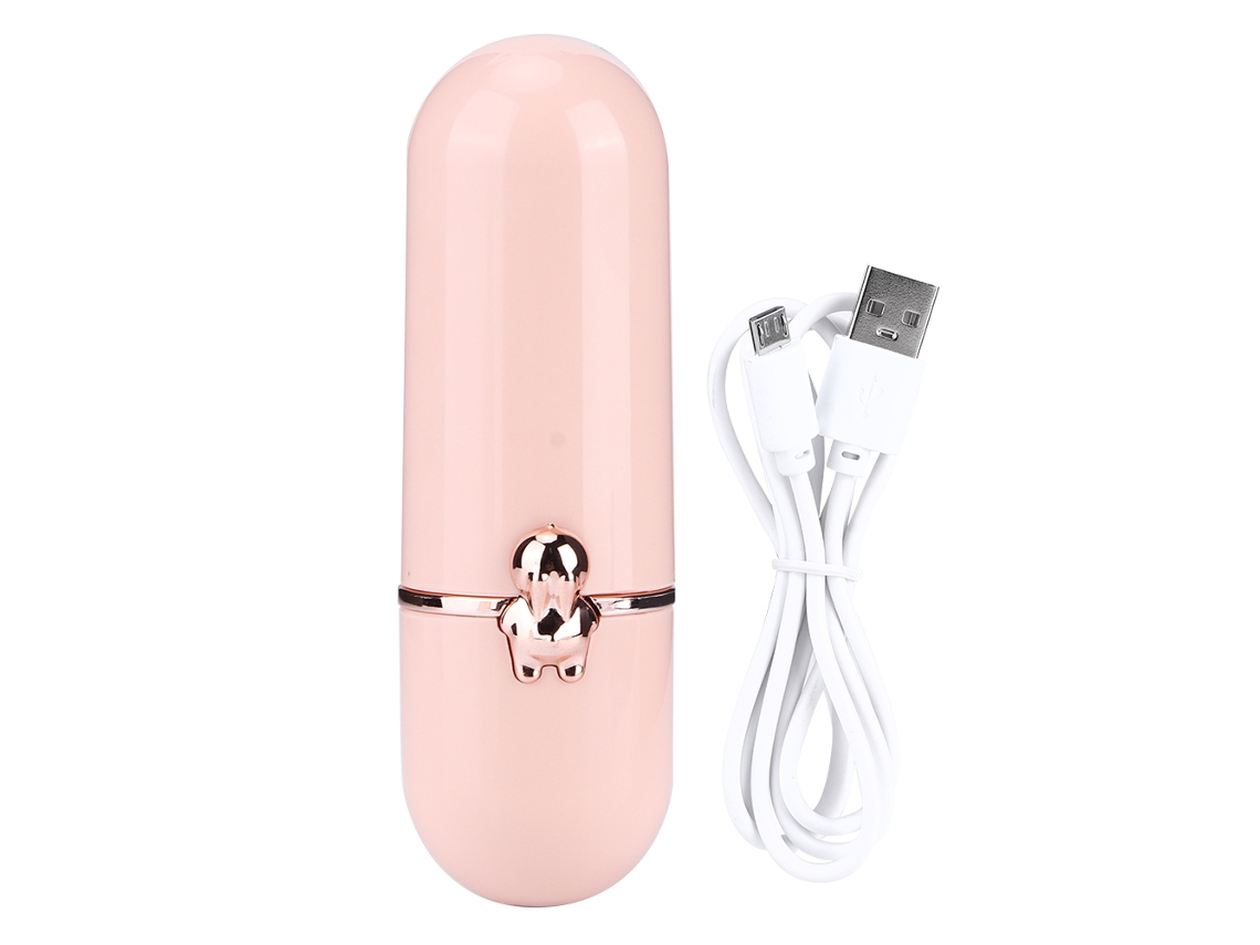 Mini ventilador portátil plegable con forma de pulpo rosa, recargable por USB.