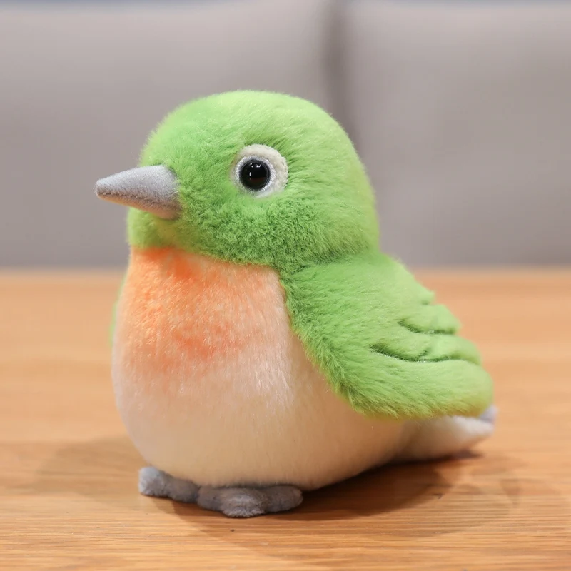 (ojos Blancos 12cm) Peluche Realista De Pájaro De 12 Cm Que Emite Un Sonido Al Agitarlo.