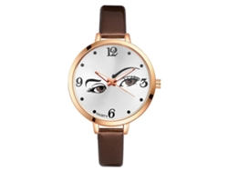 Relógio De Pulso Lvpai Lotus De Liga Analógico Quartzo Couro Pu Marrom Feminino Casual P522