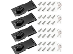 Cerraduras De Pestillo Con Llave, Pestillo De Giro Con Llave, Cerraduras De Armario, 4 Piezas, 2.5-3 Pulgadas 4 Pulgadas Negro