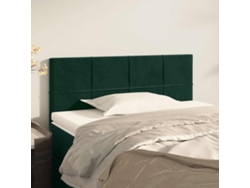 Cabecero de cama | Panel de cama de terciopelo 80x5x78/88 cm Verde oscuro