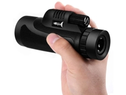 Monocular ENZONS 12X50 Alta Definición con Soporte para Smartphone y Trípode Observación de Aves Camping Viajes Negro-Negro