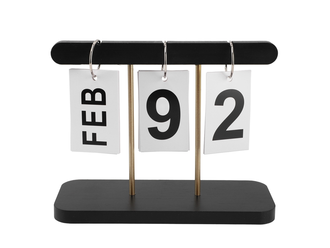 Calendario vertical perpetuo reutilizable, decoración para el hogar y la oficina, de madera, negro, grande.
