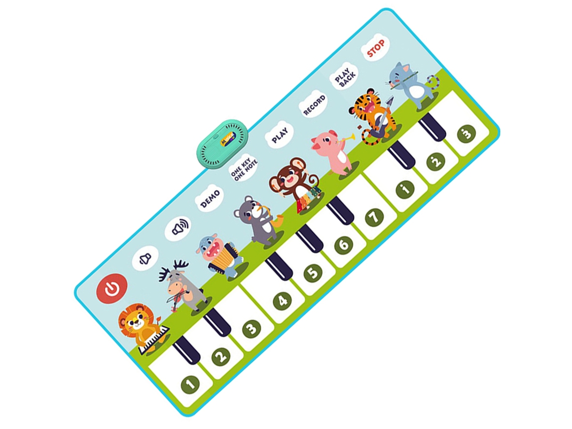 Tapete de piano musical multifuncional (148 x 60 cm) para niños, teclado de piano de suelo para niños con MIDI.