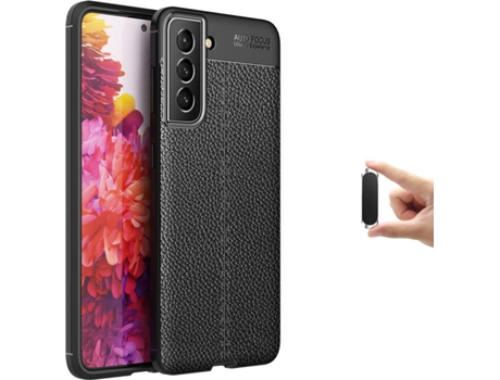 Funda + Soporte Magnético Samsung S22 Plus Rugged Leather Negro