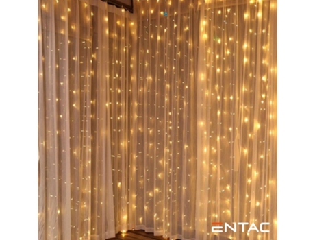 Cortina led navideña luz cálida 150 led 1,5 x 1,5 metros - entac XTREME