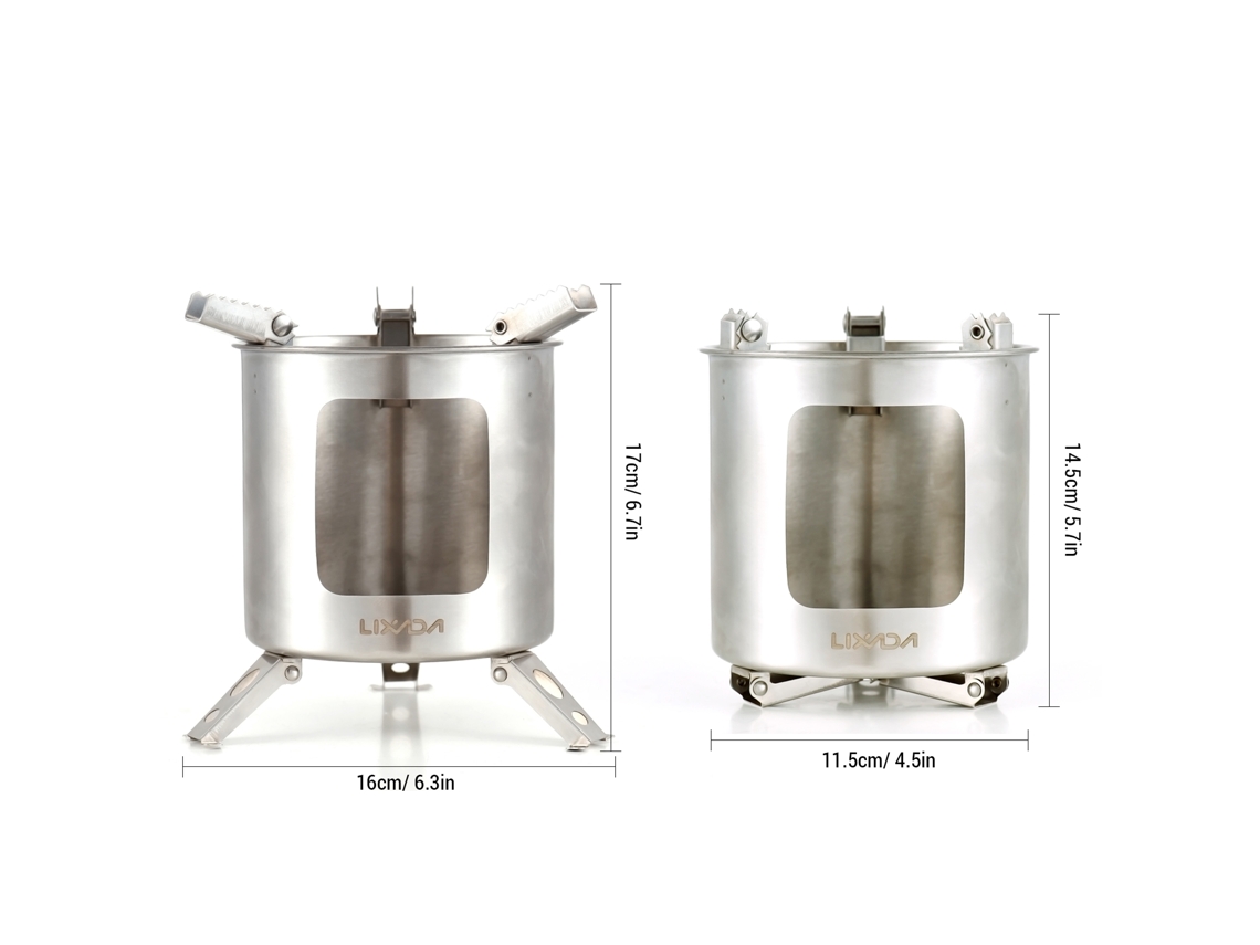 Estufa Plegable De Acero Inoxidable Para Leña, Ideal Para Acampar Y Hacer Picnics.