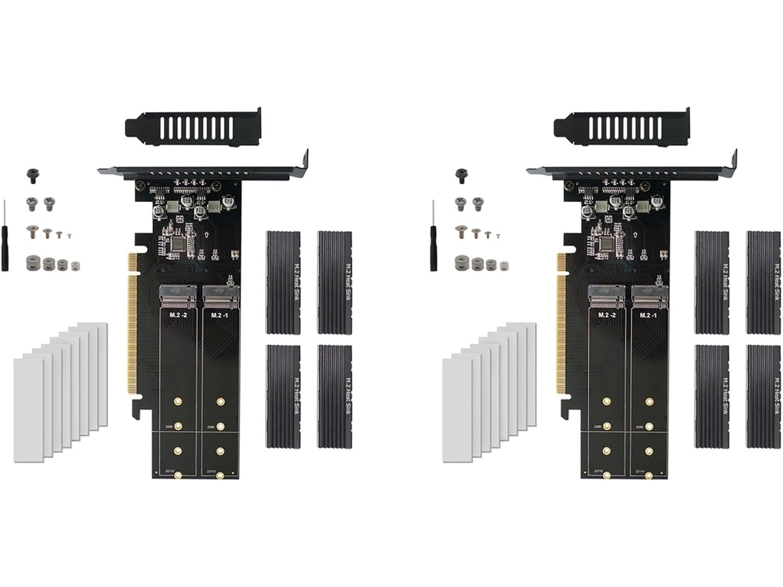 Tarjetas Adaptadoras Pcie A M.2 X16 Nuevas Con 4 Puertos Nvme Para Ssd M-key