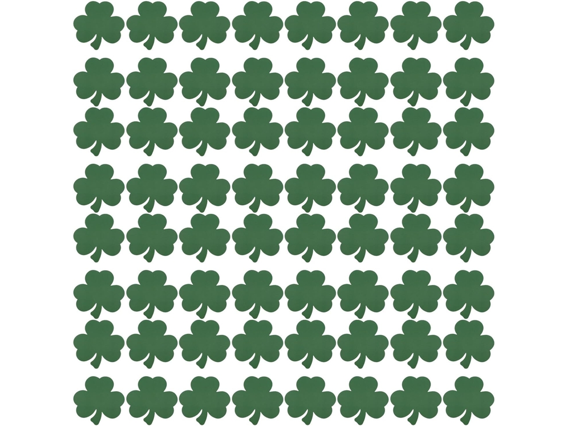 Tarjetas Decorativas De Trébol Verde Oscuro, 80 Hojas, 120 Puntos Adhesivos Para Decoración De Paredes.