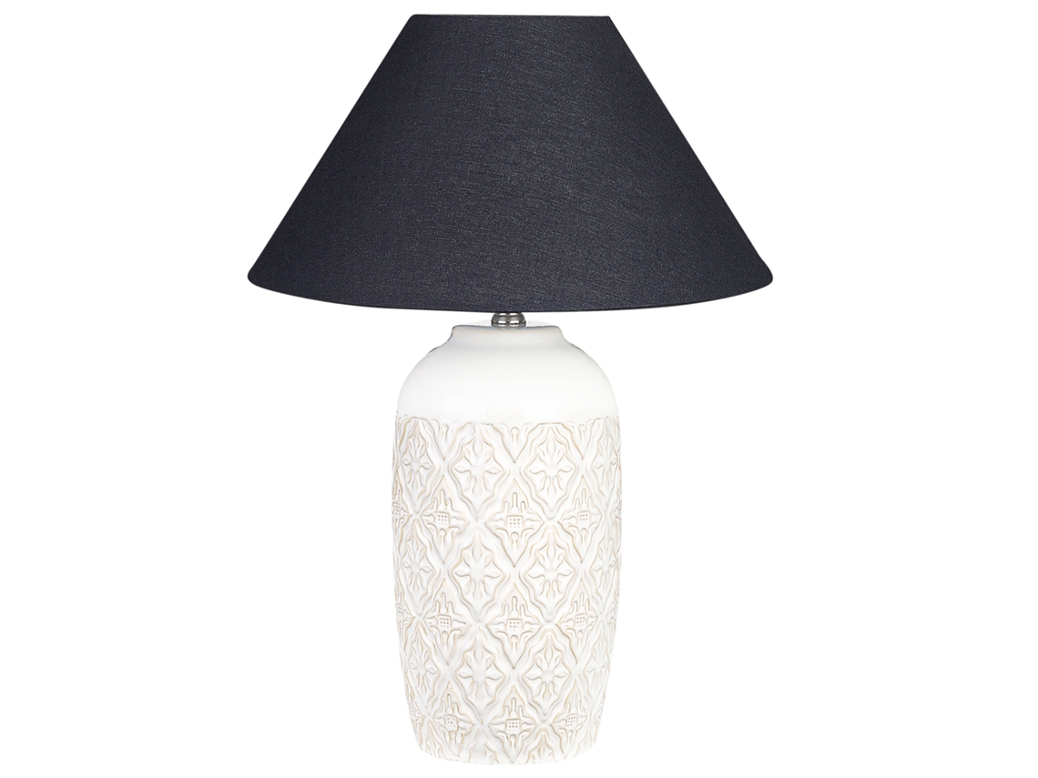 Lámpara de mesa BELIANI Telire de Cerámica Beige 40x40x56
