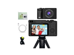 Cámara Digital 4k De 2.4 Pulgadas Con Zoom 8x Cámara Dual Ccd Hd Con Trípode Color Negro Gertiz