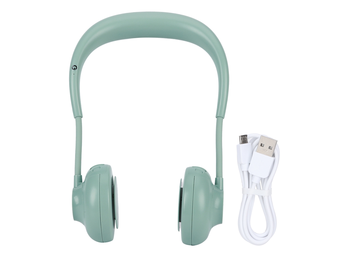Ventilador de cuello portátil recargable por USB - Verde