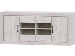 Aparador MUEBLAM Niza (Blanco Artic y Negro - Melamina - 160x80x42 cm)