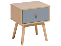 Mesa de noche de 1 cajón BELIANI Arvada de Tablero de partículas Gris 40x30x45
