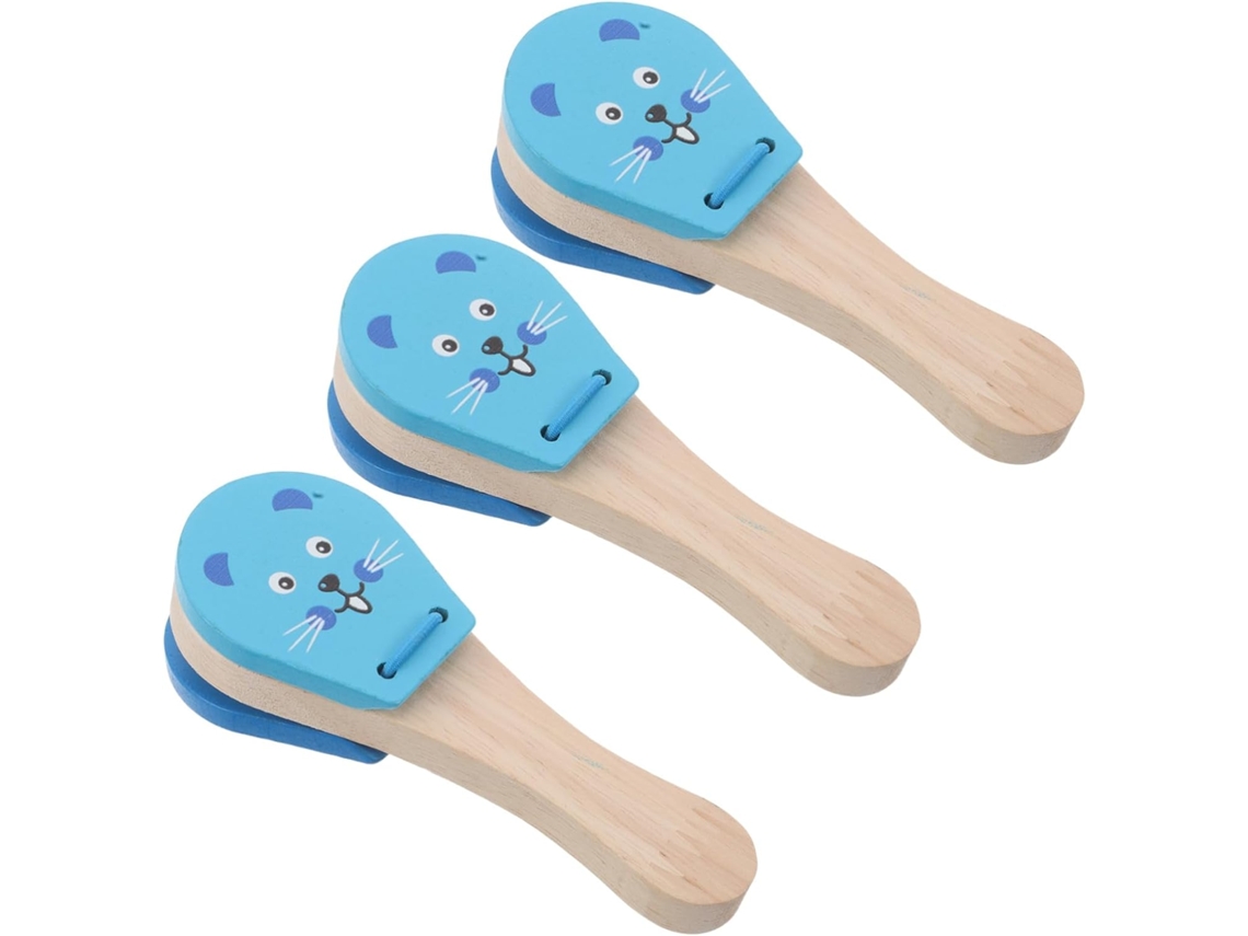 Juego Musical De Madera De 3 Piezas Para Niños Pequeños, Diseño De Ratón Orff, Instrumento De Percusión Con Forma De Animal, Aprendizaje Temprano.