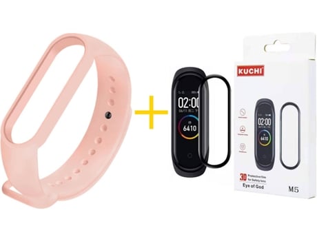 Correa + Protector Mi Band 6 KUCHI Silicona (Rosa Crema)