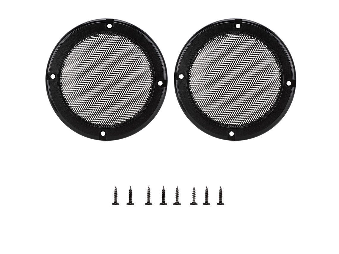 2 Unidades De Cubiertas Decorativas Circulares De Malla Metálica Para Altavoces De Audio De 6,5 Pulgadas (negro + Negro)