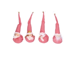 Adornos Navideños De Rayas Rojas Y Blancas Suaves Para Árbol De Navidad, Decorativos, 4 Piezas