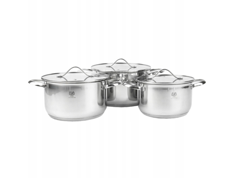 Conjunto de 3 ollas cacerola PROS acero inoxidable KARL HAUSMANN
