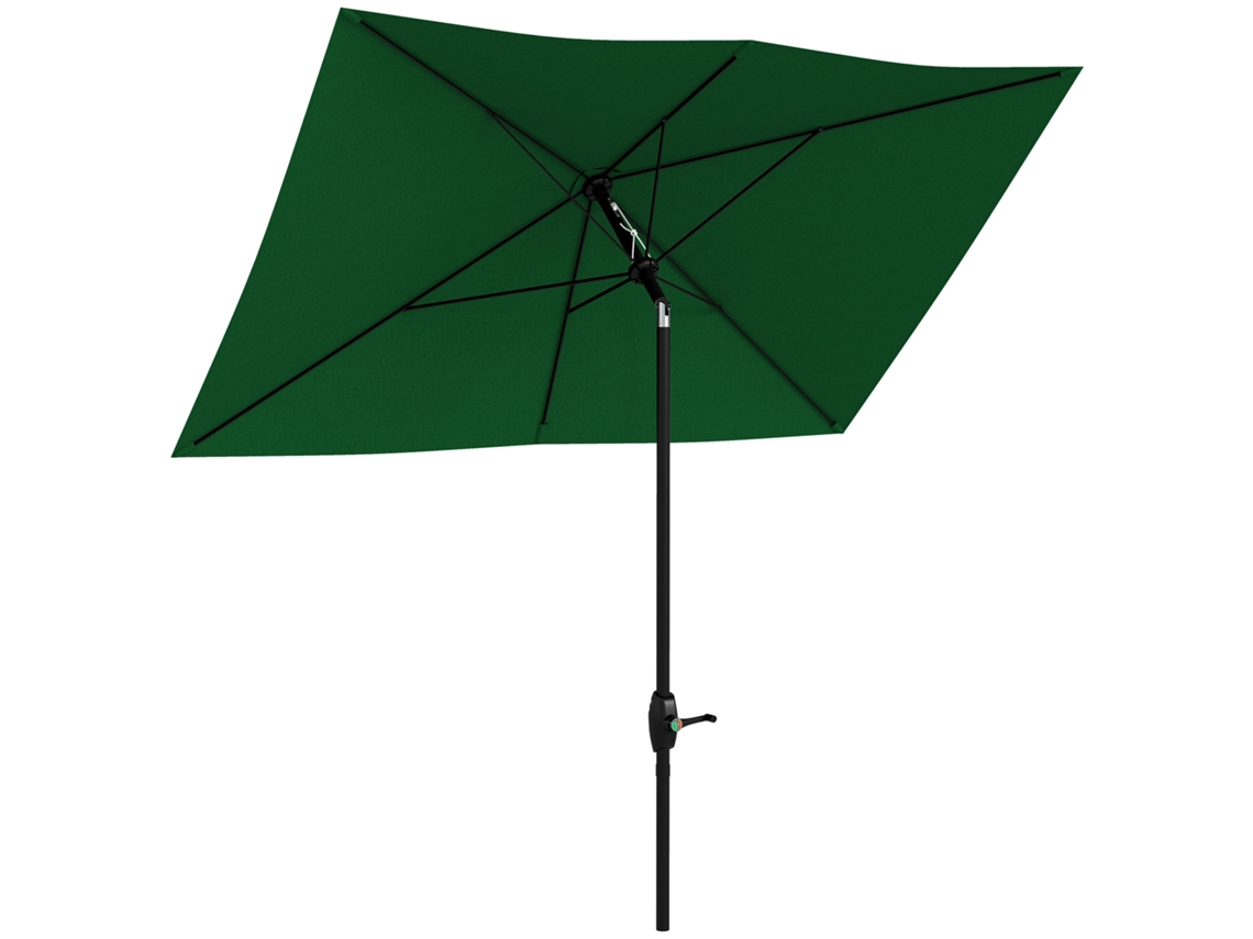 Toldo para jardín de 300x200x248 cm con protección UV50+, inclinable, con techo ventilado y manivela para terraza ajardinada.