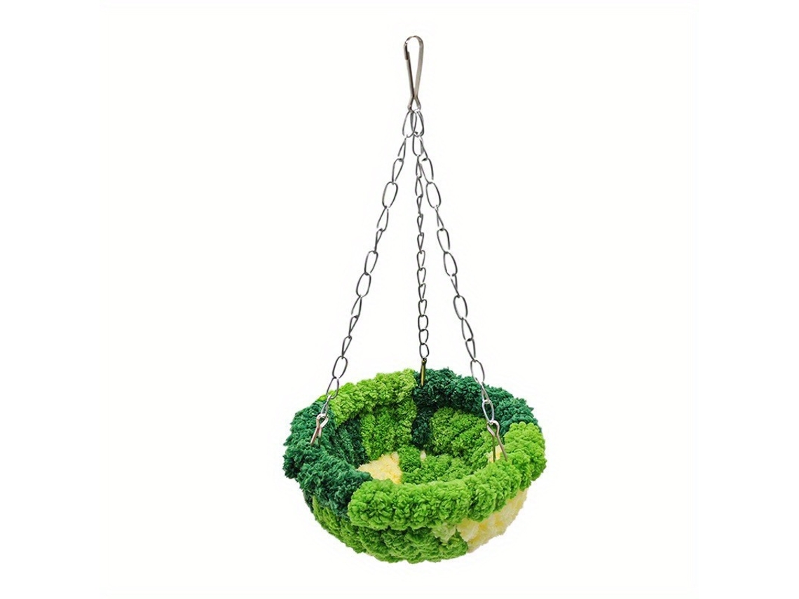 Columpio Para Pájaros Con Nido Colgante De Felpa: Jaula Colgante Grande Con Acolchado Suave, Adecuada Para Loros, Ergonómica, Para Uso Diari