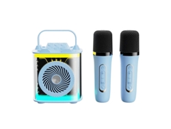 Mini máquina de karaoke para niños y adultos, altavoz Bluetooth portátil con 2 micrófonos inalámbricos, juego de altavoces con micrófono Yizhood
