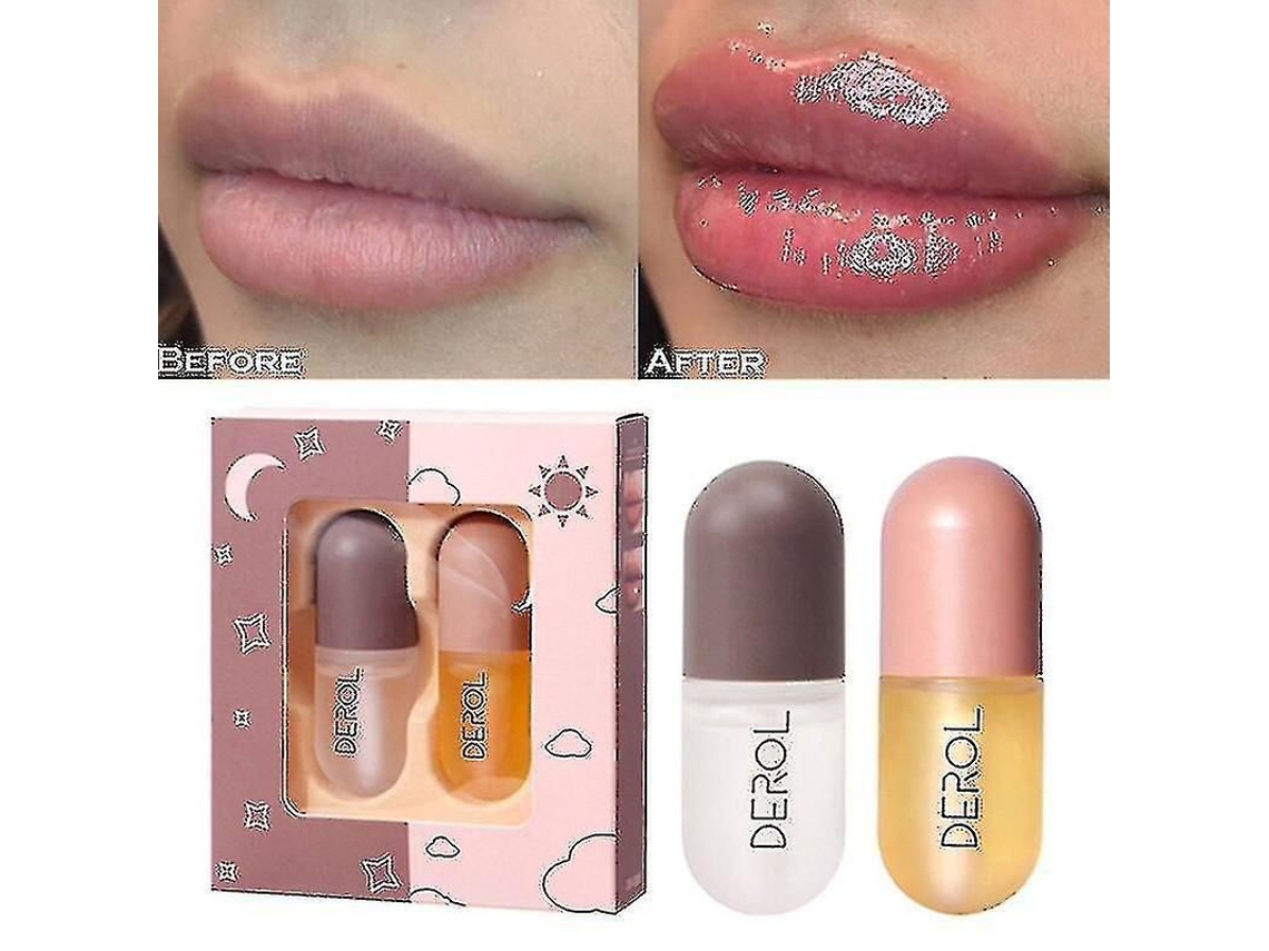 Kit De 2 Brillos Labiales Instantáneos De 5 Ml Para Aumentar El Volumen Y Reducir Las Líneas De Expresión.