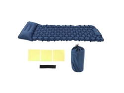 Colchón Inflable Para Camping Con Almohada Integrada Y Bomba Ligero Portátil Azul Marino