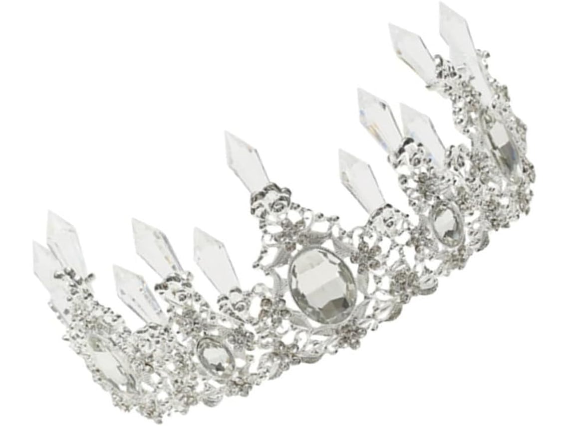 Coroa De Casamento Elegante Em Cristal Prateado Para Decoração De Bolo De Noiva