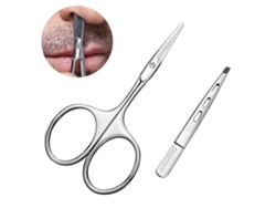 Tijeras pequeñas para el cuidado del cabello - Tijeras de punta recta de acero inoxidable para cortar el cabello - Barba, orejas peine para cejas JEDBESETZT