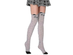 Calcetines suaves de lana coral hasta la rodilla, ideales para el invierno, para niñas y mujeres. Calcetines de rayas con estampados de animales, pelusas y dibujos animados.