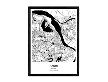 Poster NACNIC Mapa de Hanoi Vietnam (A3)