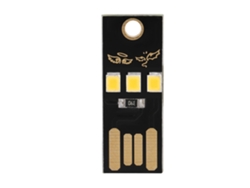 FNINIJEDE Mini luminária de mesa LED USB portátil de 0,2 W, leve, com base preta, luz branca quente