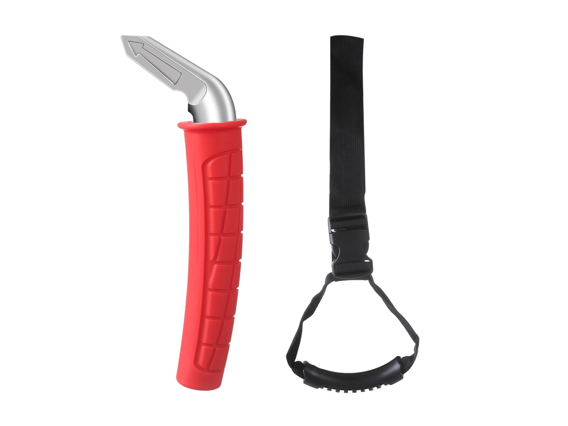 Soporte para manija de puerta de coche para personas mayores, acero, silicona, rojo