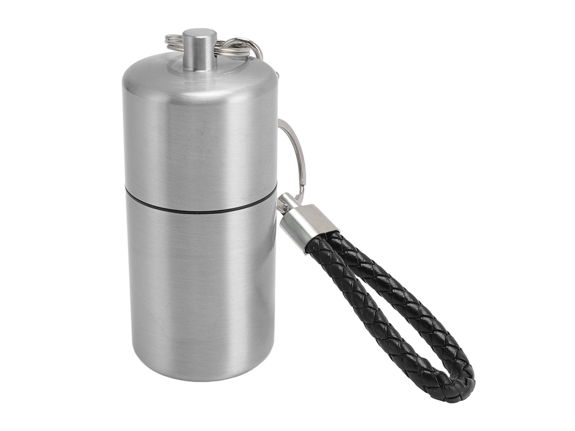 Botella De Almacenamiento De Metal Multifuncional De Aluminio Impermeable Para Camping Y Viajes Al Aire Libre Plata