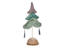 Árbol de Navidad Multicolor Prateado Madeira Turquesa Poliéster 12 X 43 X 22 cm