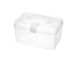 Caja De Almacenamiento Transparente, Diseño De Asa Portátil Versátil, Contenedor De Almacenamiento Para El Escritorio Del Hogar