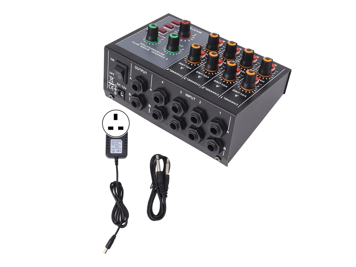 Omni-mesa Mezcladora Profesional Compacta De 8 Canales Metal Para Hogar 100‑240v Plug Uk